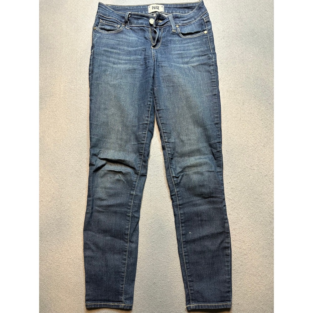 Paige Verdugo Ankle Skinny Jeans Dark Wash Denim Size 25 Made in USA - 123